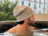Sauna Beanie Waffelpique der beties Serie "Leinen-Waffelpique millieu