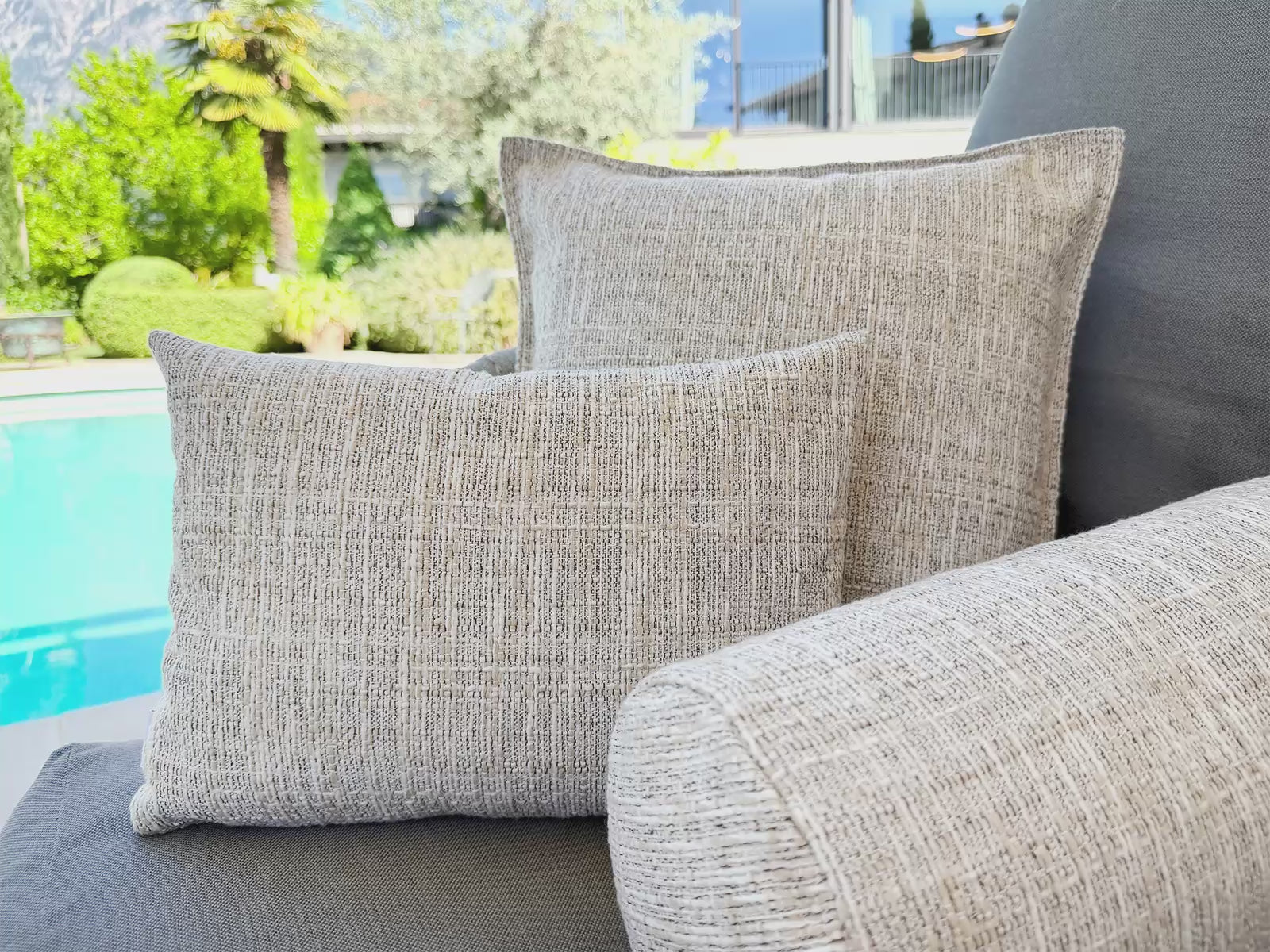  beties Freiluft Melange Outdoor-Kissenhülle Beige – video mit allen größen 
